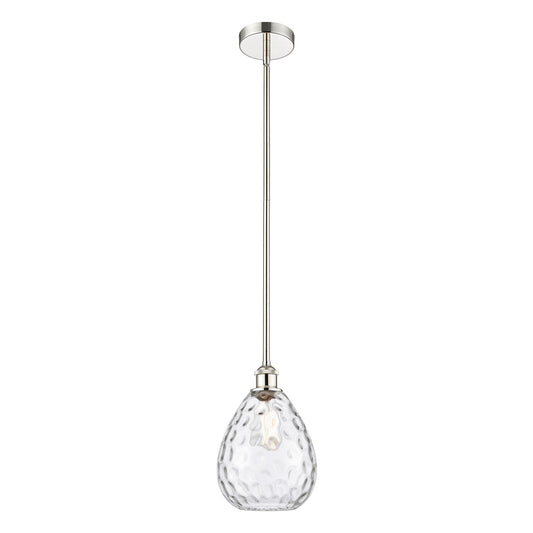 Innovations Waverly 8in 1-Light Mini Pendant | Industrial Polished Nickel Steel and Clear Glass | Kitchen Island & Dining Room | Model 616-1S-PN-G372-LED