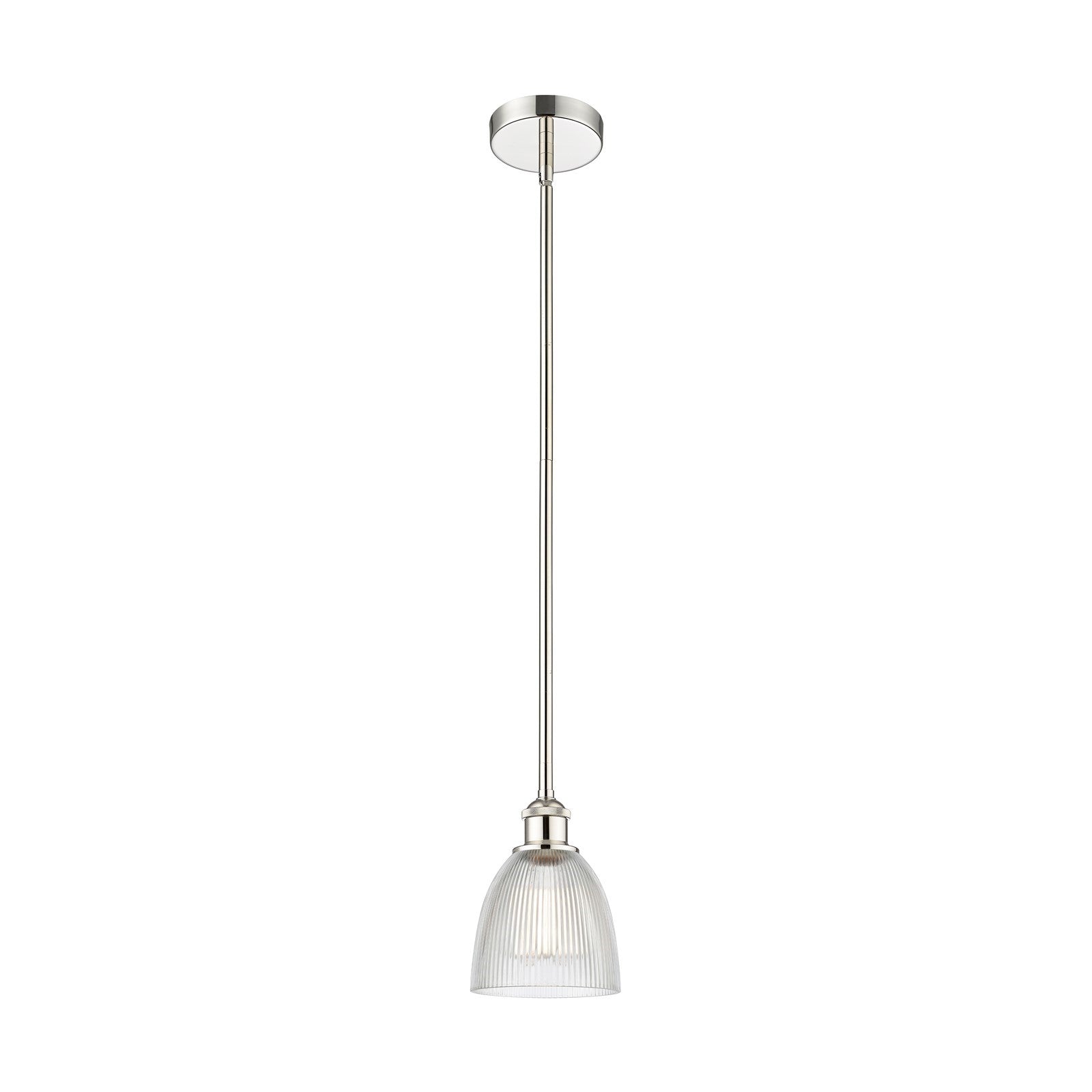 Innovations Castile 6in 1-Light Mini Pendant | Industrial Polished Nickel Steel and Clear Glass | Kitchen Island & Dining Room | Model 616-1S-PN-G382-LED