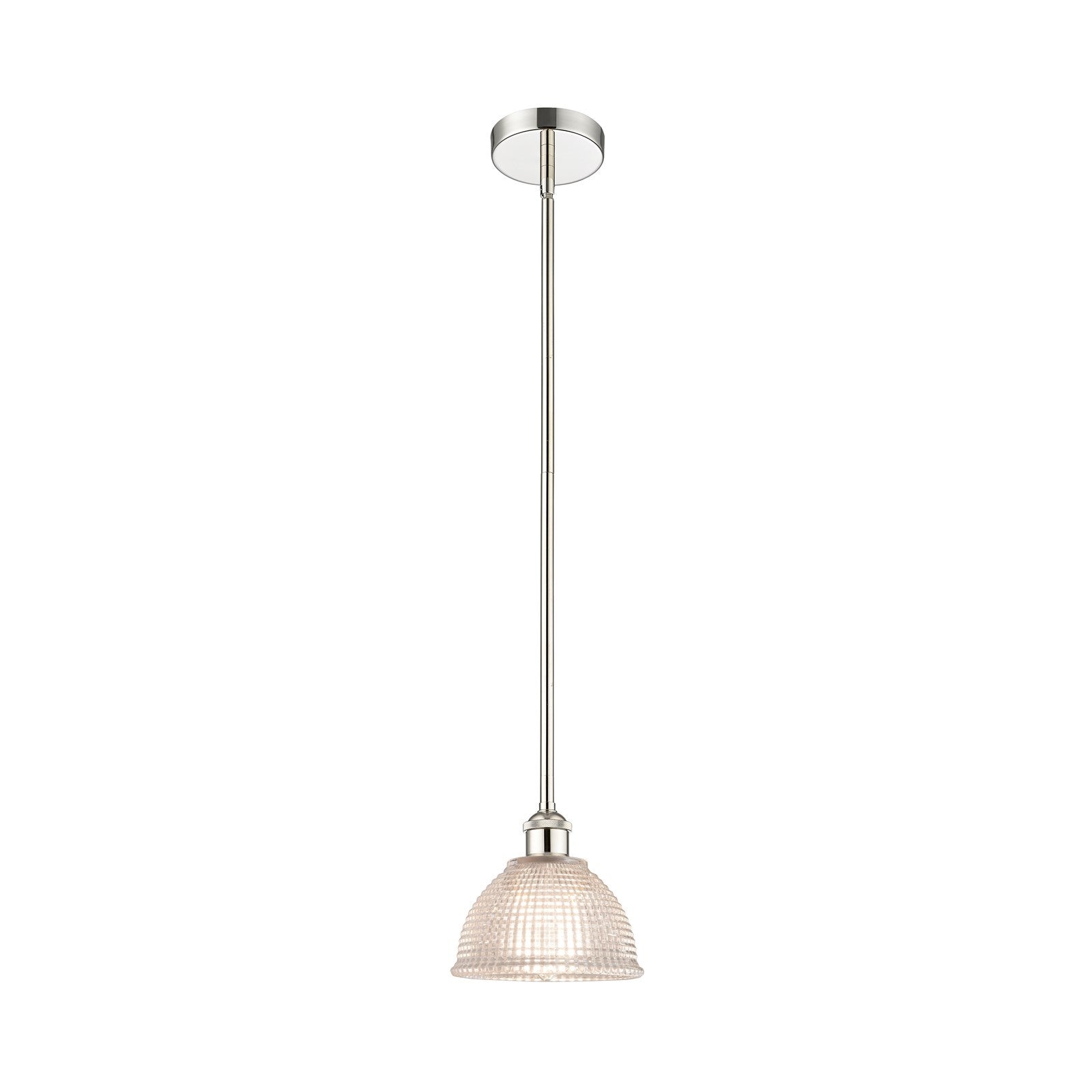 Innovations Arietta 8in 1-Light Mini Pendant | Industrial Polished Nickel Steel and Clear Glass | Kitchen Island & Dining Room | Model 616-1S-PN-G422-LED