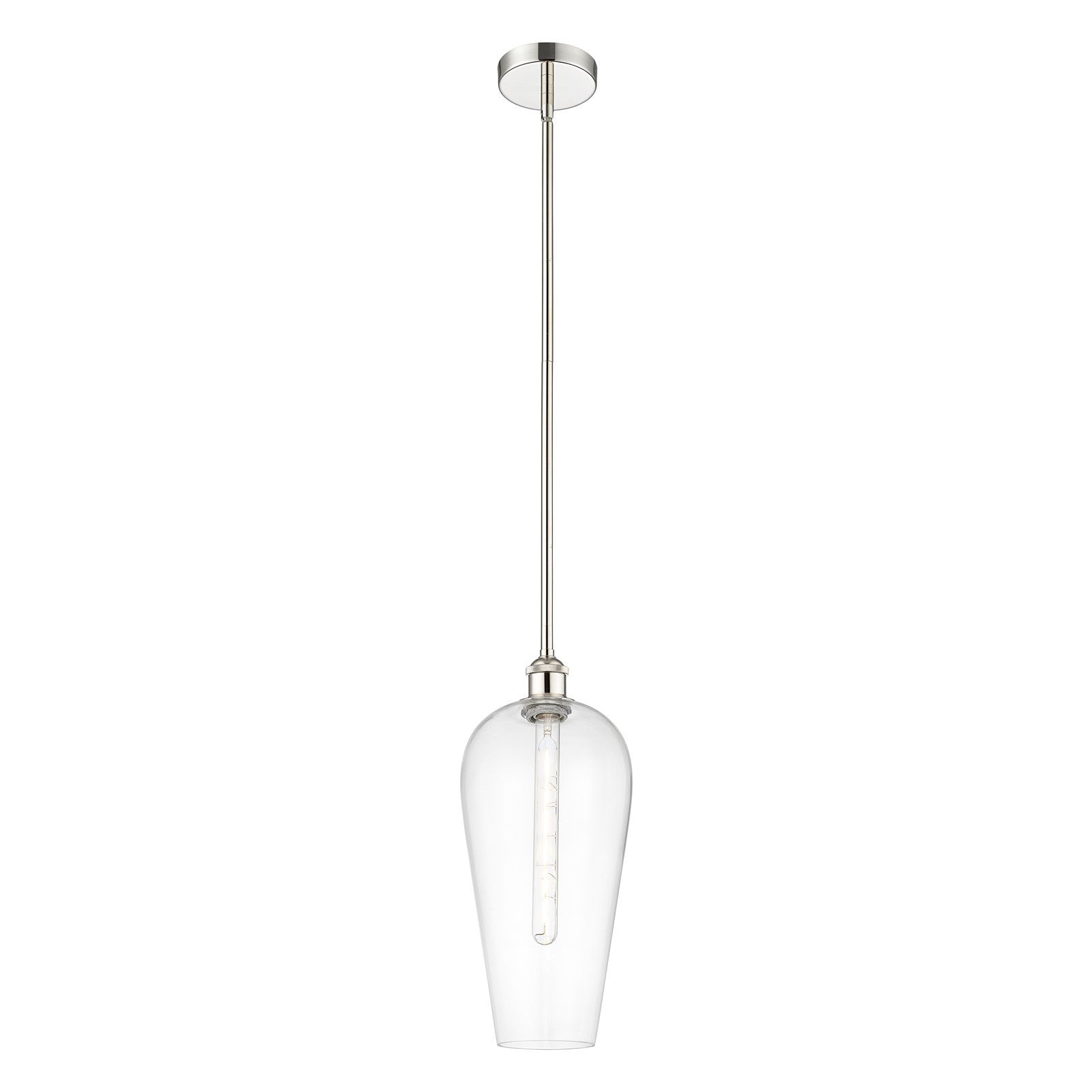 Innovations Chelsea 8in 1-Light Mini Pendant | Industrial Polished Nickel Steel and Clear Glass | Kitchen Island & Dining Room | Model 616-1S-PN-G456-8CL