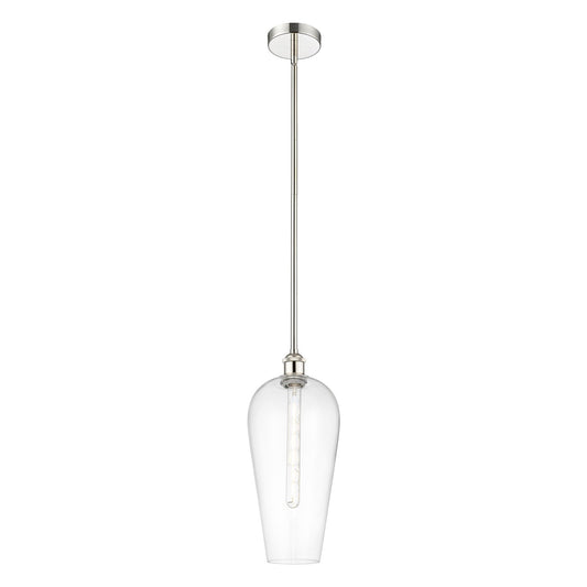 Innovations Chelsea 8in 1-Light Mini Pendant | Industrial Polished Nickel Steel and Clear Glass | Kitchen Island & Dining Room | Model 616-1S-PN-G456-8CL