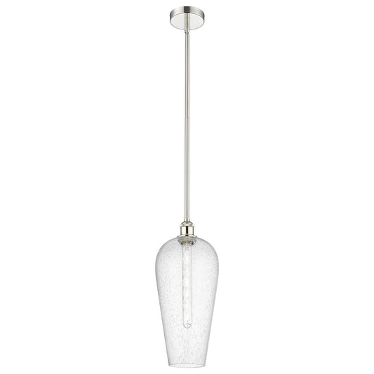 Innovations Chelsea 8in 1-Light Mini Pendant | Industrial Polished Nickel Steel and Seedy Glass | Kitchen Island & Dining Room | Model 616-1S-PN-G456-8SDY