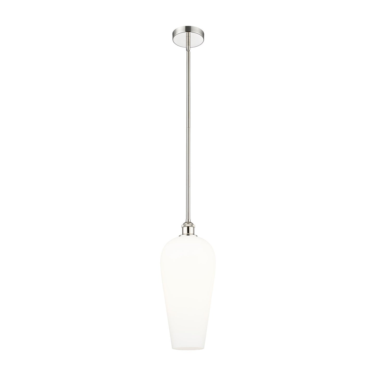 Innovations Chelsea 8in 1-Light Mini Pendant | Industrial Polished Nickel Steel and White Glass | Kitchen Island & Dining Room | Model 616-1S-PN-G456-8WH