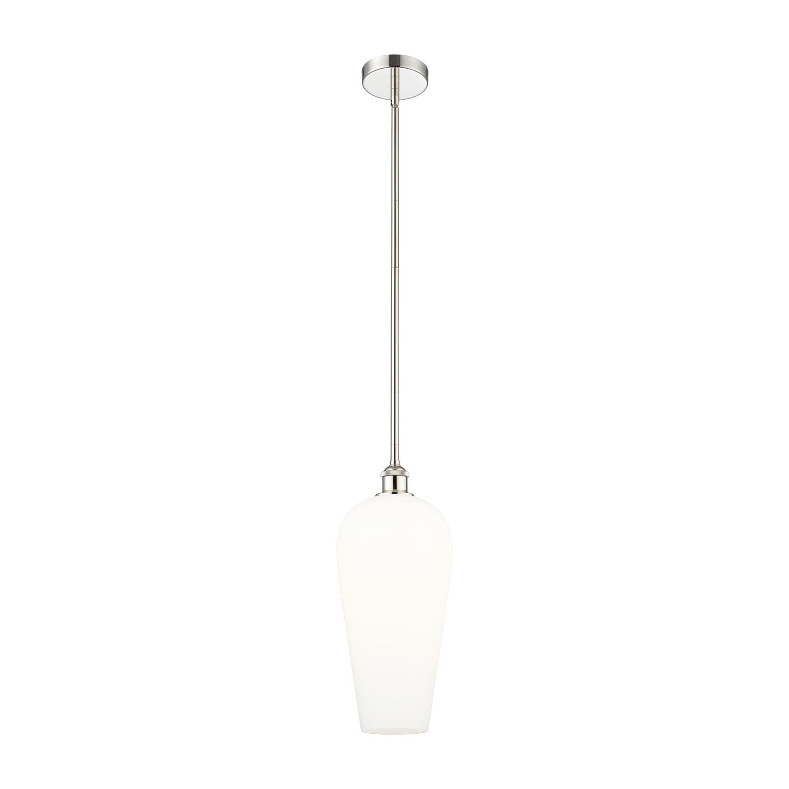 Innovations Chelsea 8in 1-Light Mini Pendant | Industrial Polished Nickel Steel and White Glass | Kitchen Island & Dining Room | Model 616-1S-PN-G456-8WH