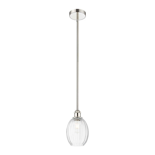 Innovations Preston Bulb 6.25in 1-Light Mini Pendant | Industrial Polished Nickel Steel and Clear Glass | Kitchen Island & | Model 616-1S-PN-G459-6CL