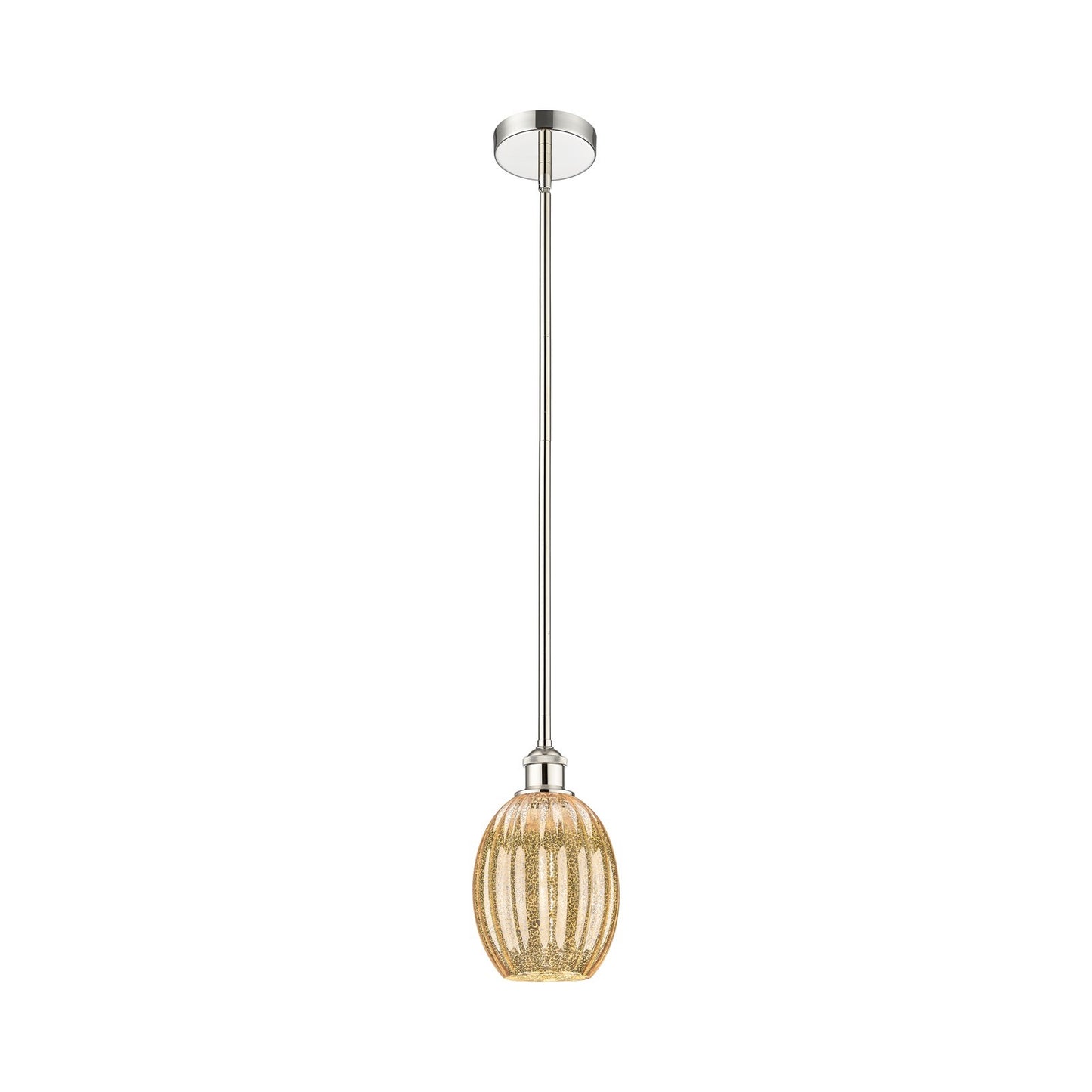 Innovations Preston Bulb 6in 1-Light Mini Pendant | Industrial Polished Nickel Steel and Mercury Glass | Kitchen Island & | Model 616-1S-PN-G459-6ME