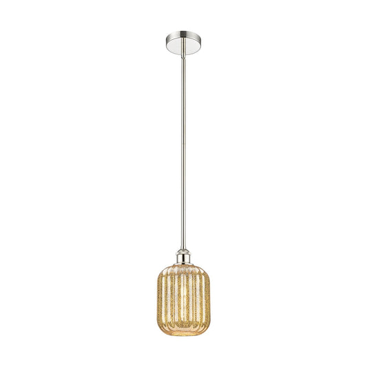 Innovations Preston Cylinder 7in 1-Light Mini Pendant | Industrial Polished Nickel Steel and Mercury Glass | Kitchen Island & | Model 616-1S-PN-G460-7ME