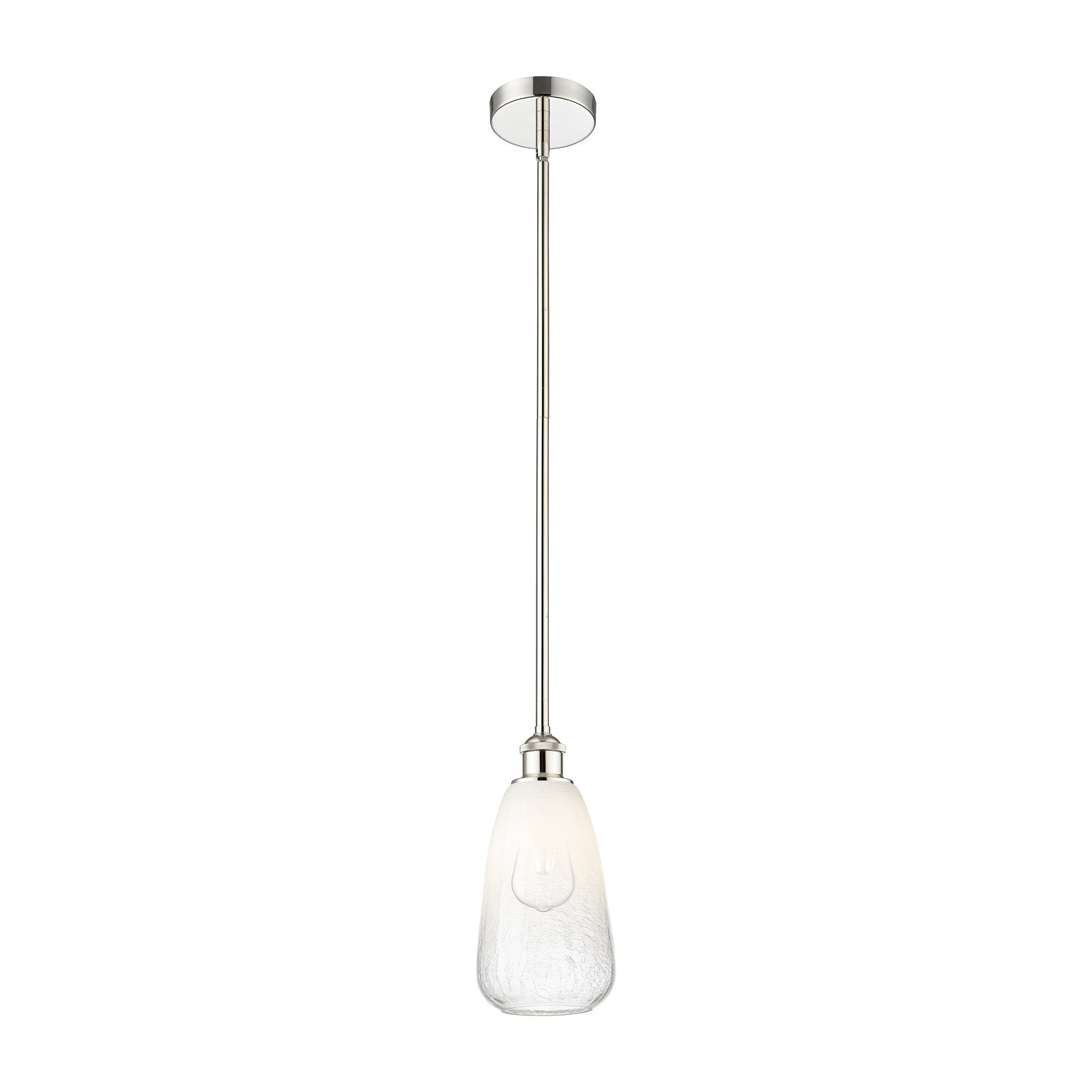 Innovations Brookhaven Almond 6in 1-Light Mini Pendant | Industrial Polished Nickel Steel and Opal Glass | Kitchen Island & | Model 616-1S-PN-G480-6OP