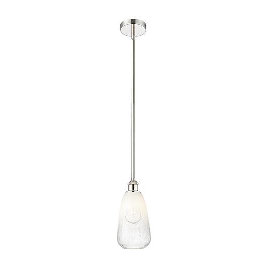 Innovations Brookhaven Almond 6in 1-Light Mini Pendant | Industrial Polished Nickel Steel and Opal Glass | Kitchen Island & | Model 616-1S-PN-G480-6OP