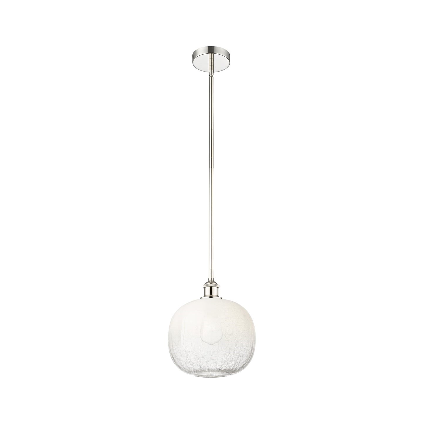 Innovations Brookhaven Sphere 11in 1-Light Mini Pendant | Industrial Polished Nickel and Opal Glass | Kitchen Island & Dining | Model 616-1S-PN-G481-10OP