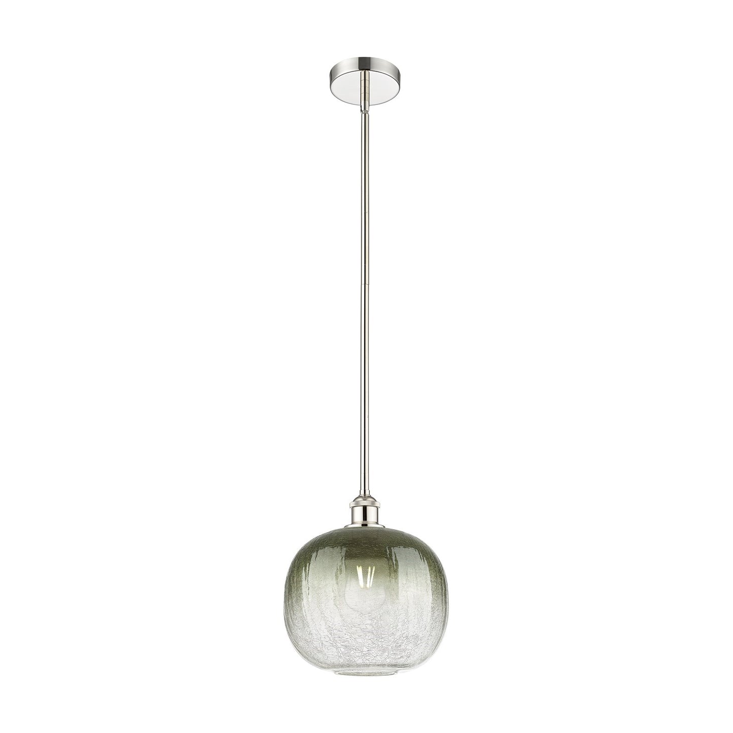Innovations Brookhaven Sphere 11in 1-Light Mini Pendant | Industrial Polished Nickel and Slate Glass | Kitchen Island | 10.5 x | Model 616-1S-PN-G481-10SL