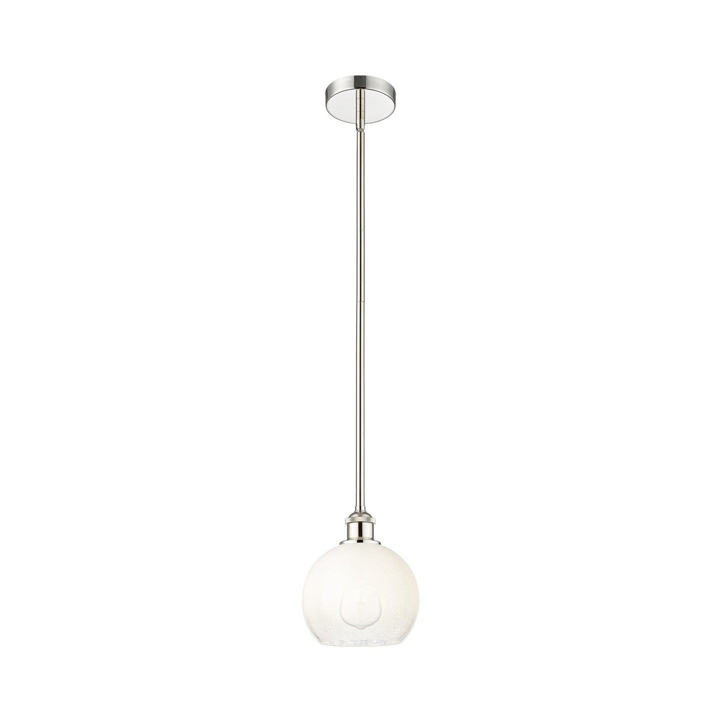 Innovations Brookhaven Globe 8in 1-Light Mini Pendant | Industrial Polished Nickel Steel and Opal Glass | Kitchen Island & | Model 616-1S-PN-G483-8OP
