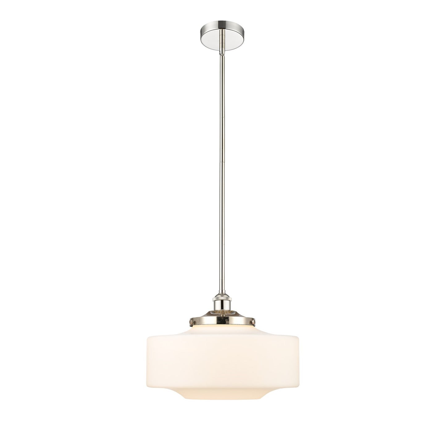 Innovations Bridgeton 16in 1-Light Mini Pendant | Traditional Polished Nickel and Matte White Frosted Glass | Kitchen Island & | Model 616-1S-PN-G691-16