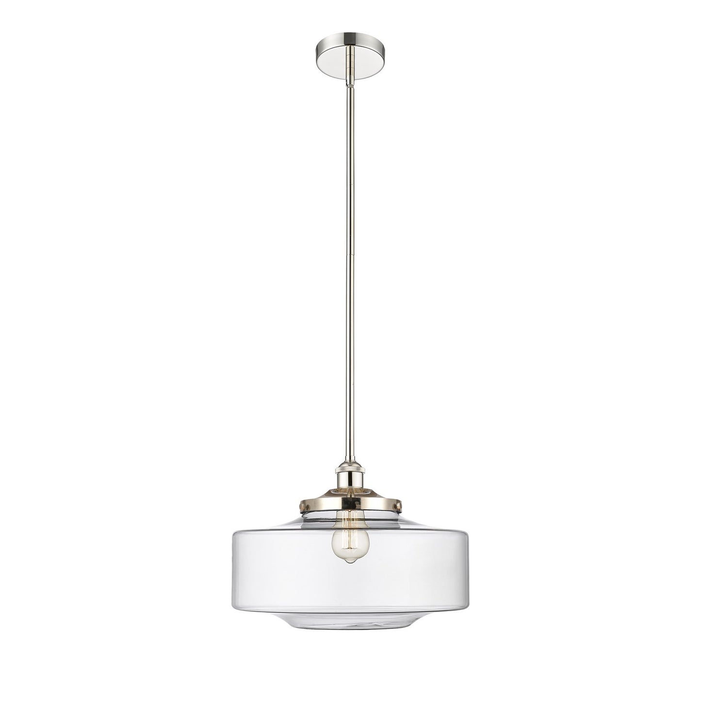 Innovations Bridgeton 11.75in 1-Light Mini Pendant | Traditional Polished Nickel and Clear Glass | Kitchen Island & Dining Room | Model 616-1S-PN-G692-16