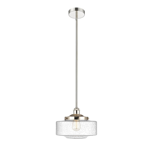 Innovations Bridgeton 12in 1-Light Mini Pendant | Traditional Polished Nickel Steel and Seedy Glass | Kitchen Island & Dining | Model 616-1S-PN-G694-12
