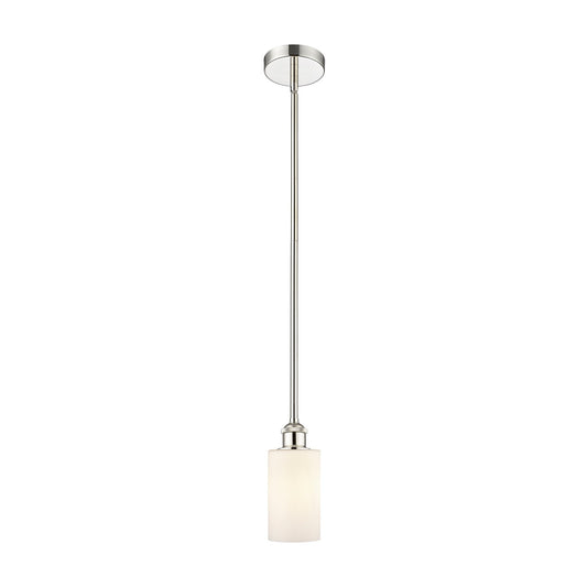 Innovations Clymer 4in 1-Light Mini Pendant | Art Nouveau Polished Nickel and Matte White Glass | Kitchen Island & Dining Room | Model 616-1S-PN-G801