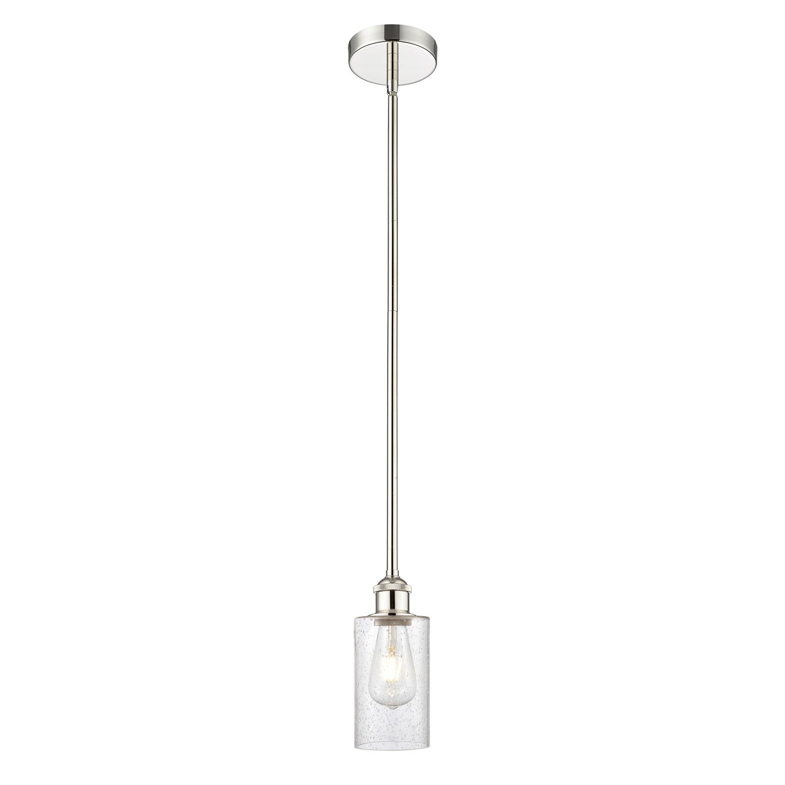Innovations Clymer 4in 1-Light Mini Pendant | Art Nouveau Polished Nickel and Seedy Glass | Kitchen Island & Dining Room | 3.88 x | Model 616-1S-PN-G804