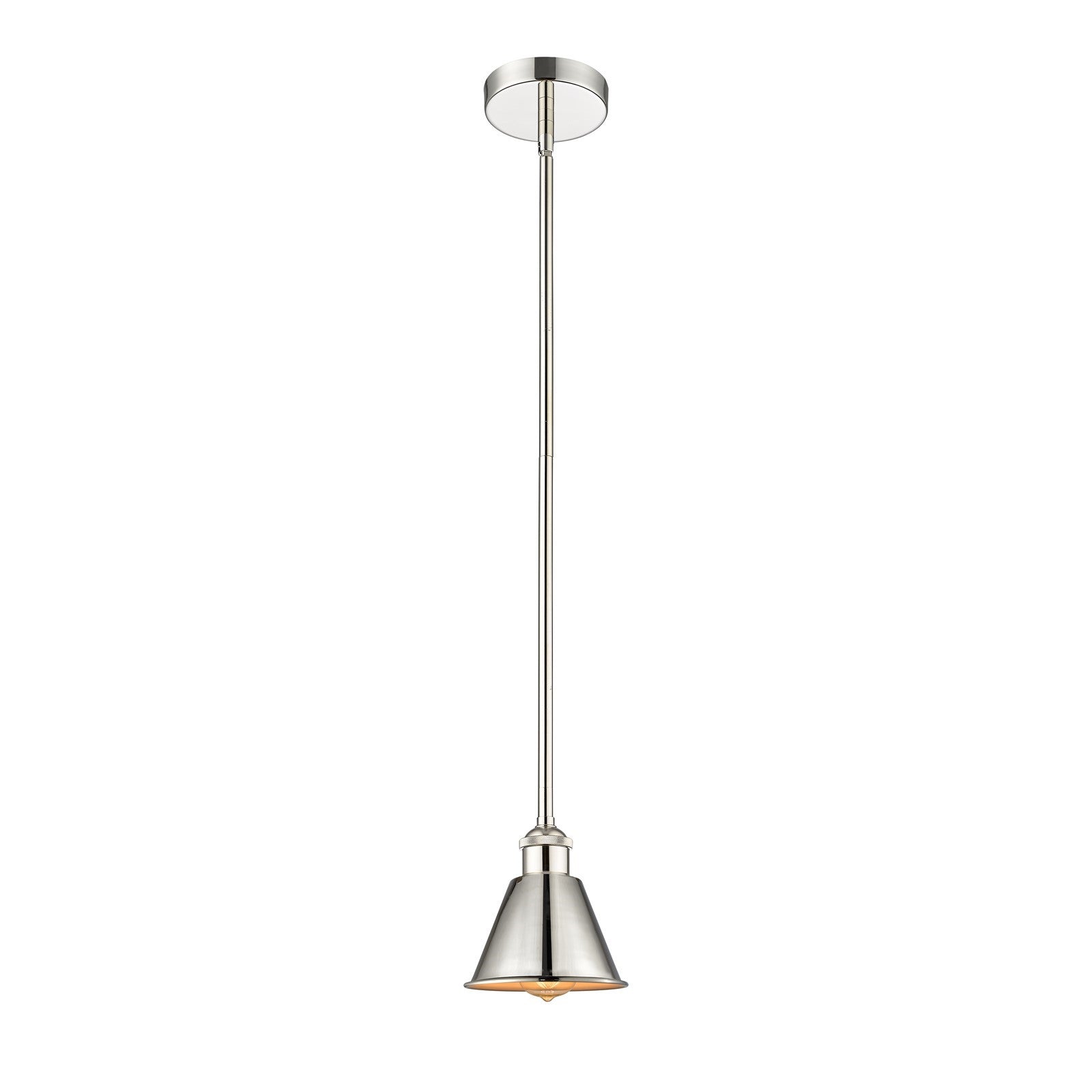Innovations Smithfield 7in 1-Light Mini Pendant | Industrial Polished Nickel Steel and Polished Nickel Metal | Kitchen Island | 6.5 x | Model 616-1S-PN-M8