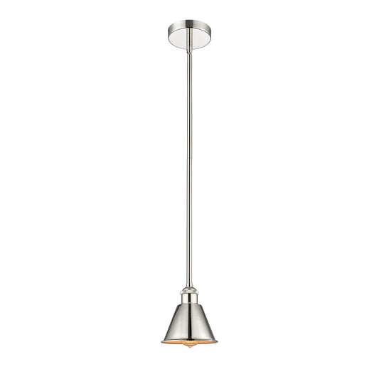 Innovations Smithfield 7in 1-Light Mini Pendant | Industrial Polished Nickel Steel and Polished Nickel Metal | Kitchen Island | 6.5 x | Model 616-1S-PN-M8
