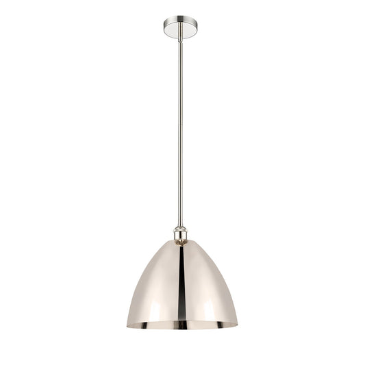 Innovations Bristol 16in 1-Light Mini Pendant | Industrial Polished Nickel Steel and Metal Shade | Kitchen Island & Dining | Model 616-1S-PN-MBD-16-PN