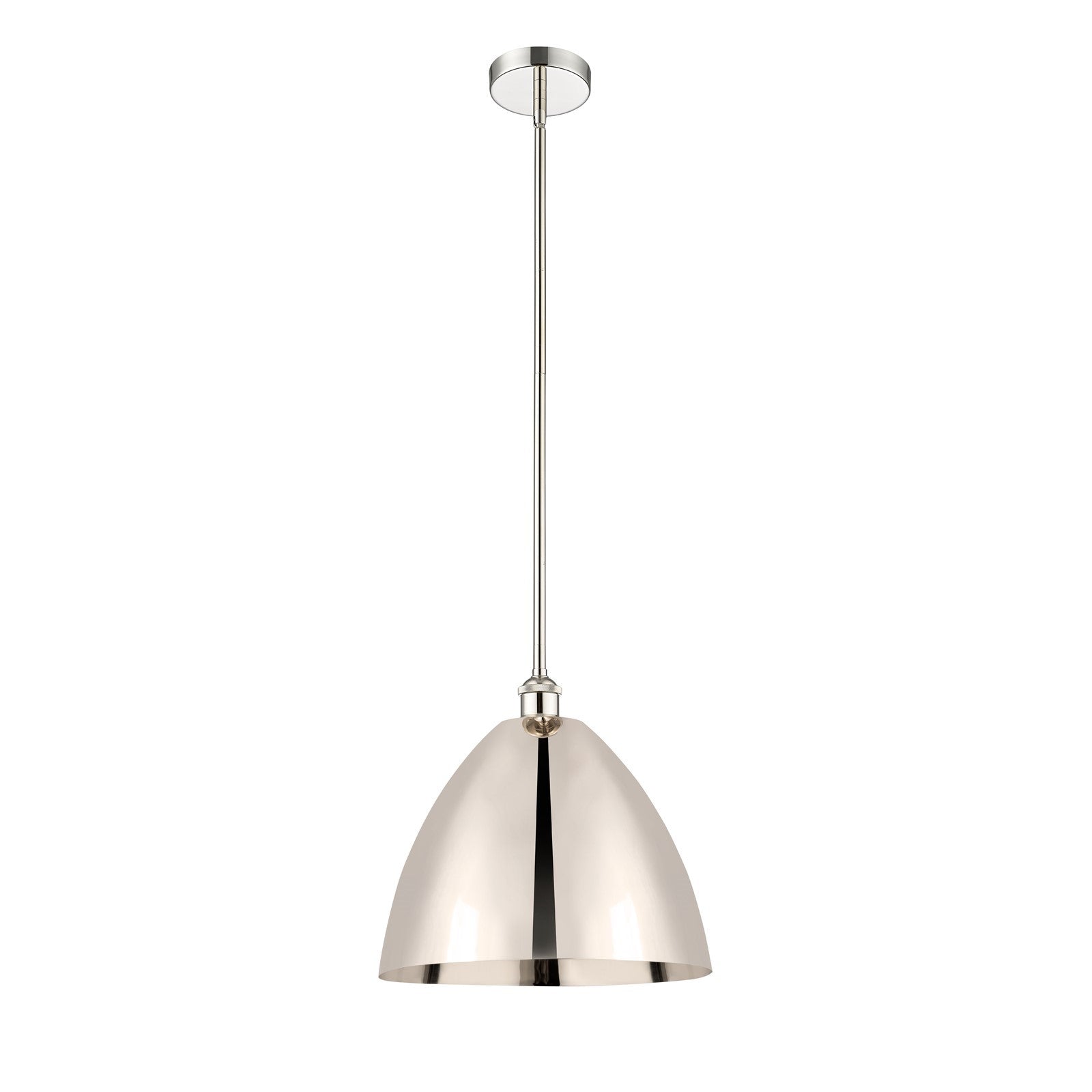 Innovations Bristol 16in 1-Light Mini Pendant | Industrial Polished Nickel Steel and Metal Shade | Kitchen Island & Dining | Model 616-1S-PN-MBD-16-PN