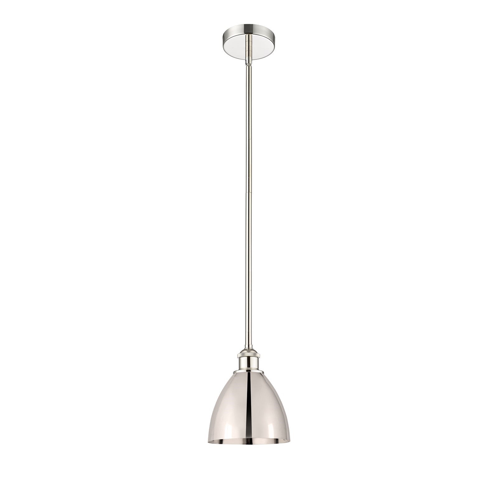 Innovations Bristol 8in 1-Light Mini Pendant | Industrial Farmhouse Polished Nickel Metal Shade | Kitchen Island | 7.5 x | Model 616-1S-PN-MBD-75-PN-LED