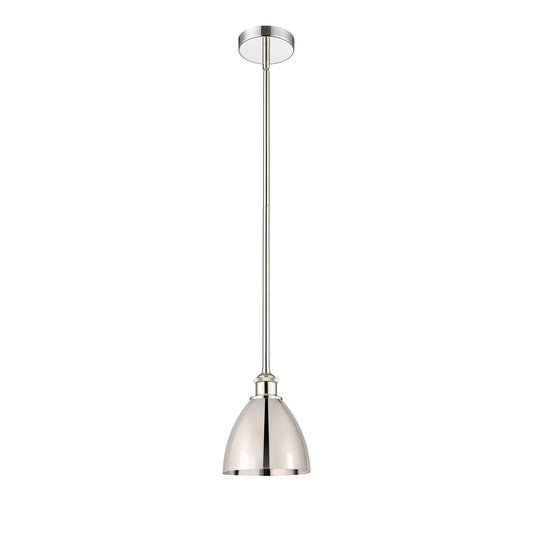 Innovations Bristol 8in 1-Light Mini Pendant | Industrial Farmhouse Polished Nickel Metal Shade | Kitchen Island | 7.5 x | Model 616-1S-PN-MBD-75-PN-LED