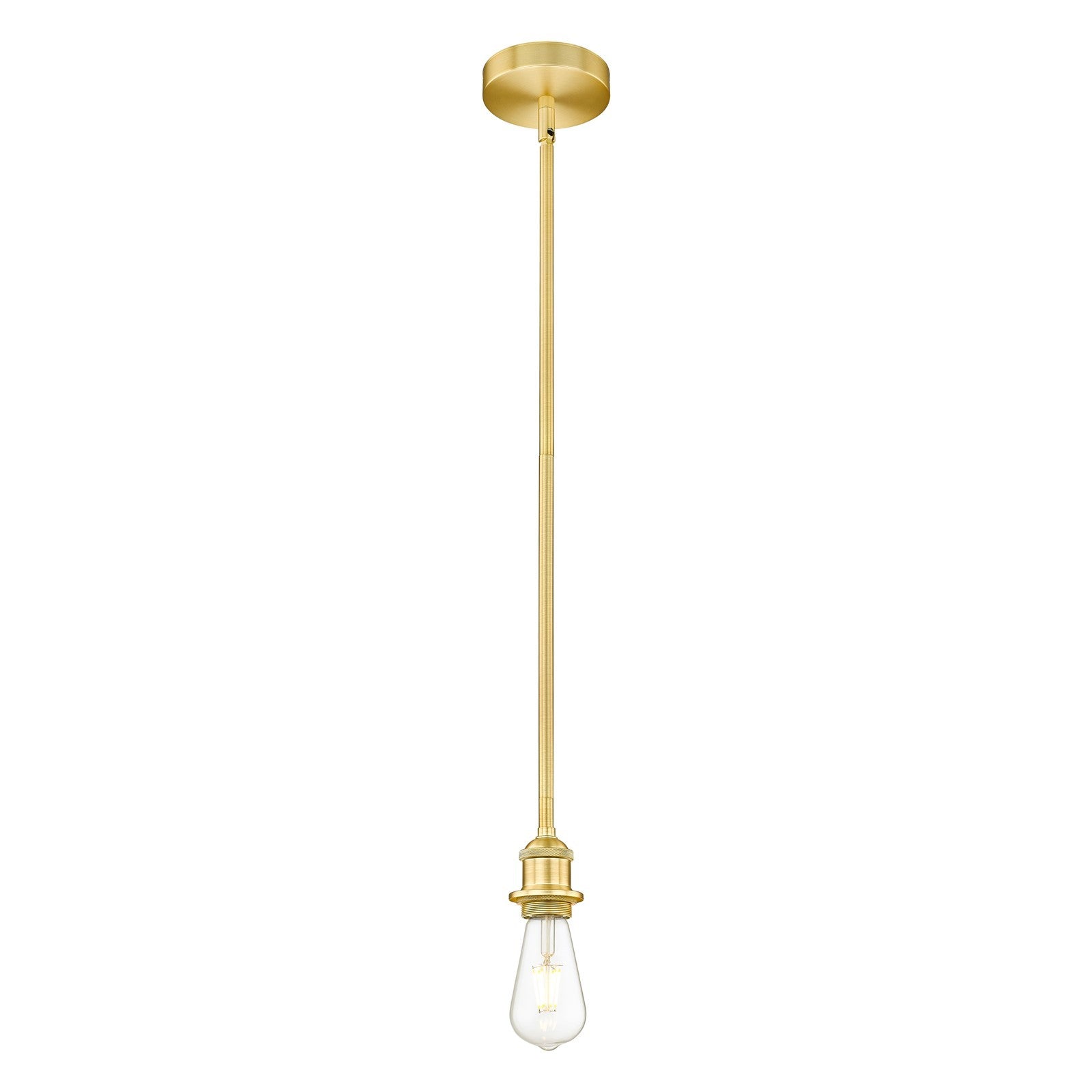 Innovations Lighting Edison 2in 1-Light Mini Pendant | Contemporary Satin Gold Steel and Bare Bulb | Kitchen Island & Breakfast Nook | 2 | Model 616-1S-SG