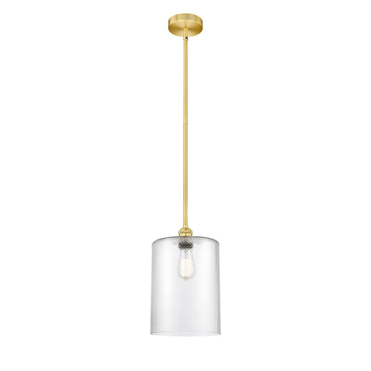 Innovations Cobbleskill 9in 1-Light Mini Pendant | Industrial Satin Gold Steel and Clear Glass | Kitchen Island & Dining Room | 9 | Model 616-1S-SG-G112-L
