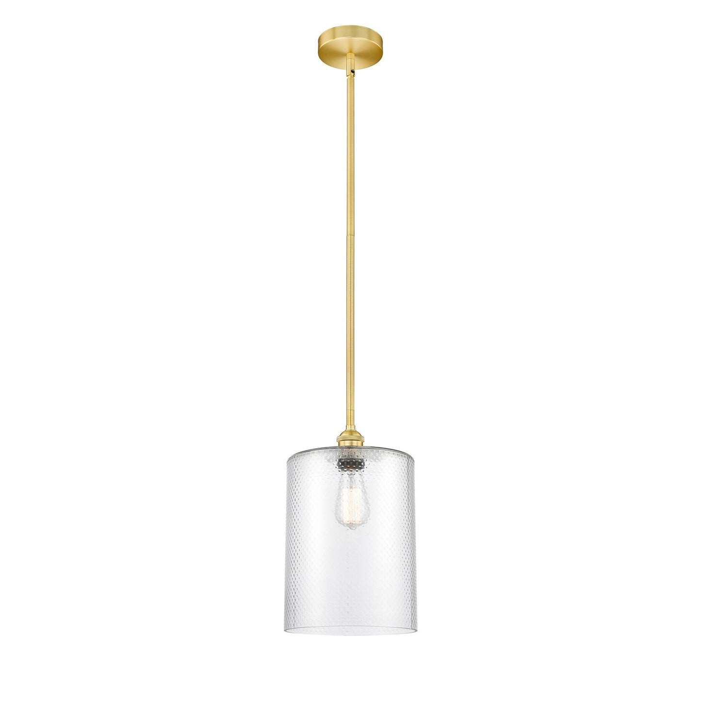 Innovations Cobbleskill 9in 1-Light Mini Pendant | Industrial Satin Gold Steel and Clear Glass | Kitchen Island & Dining Room | 9 | Model 616-1S-SG-G112-L