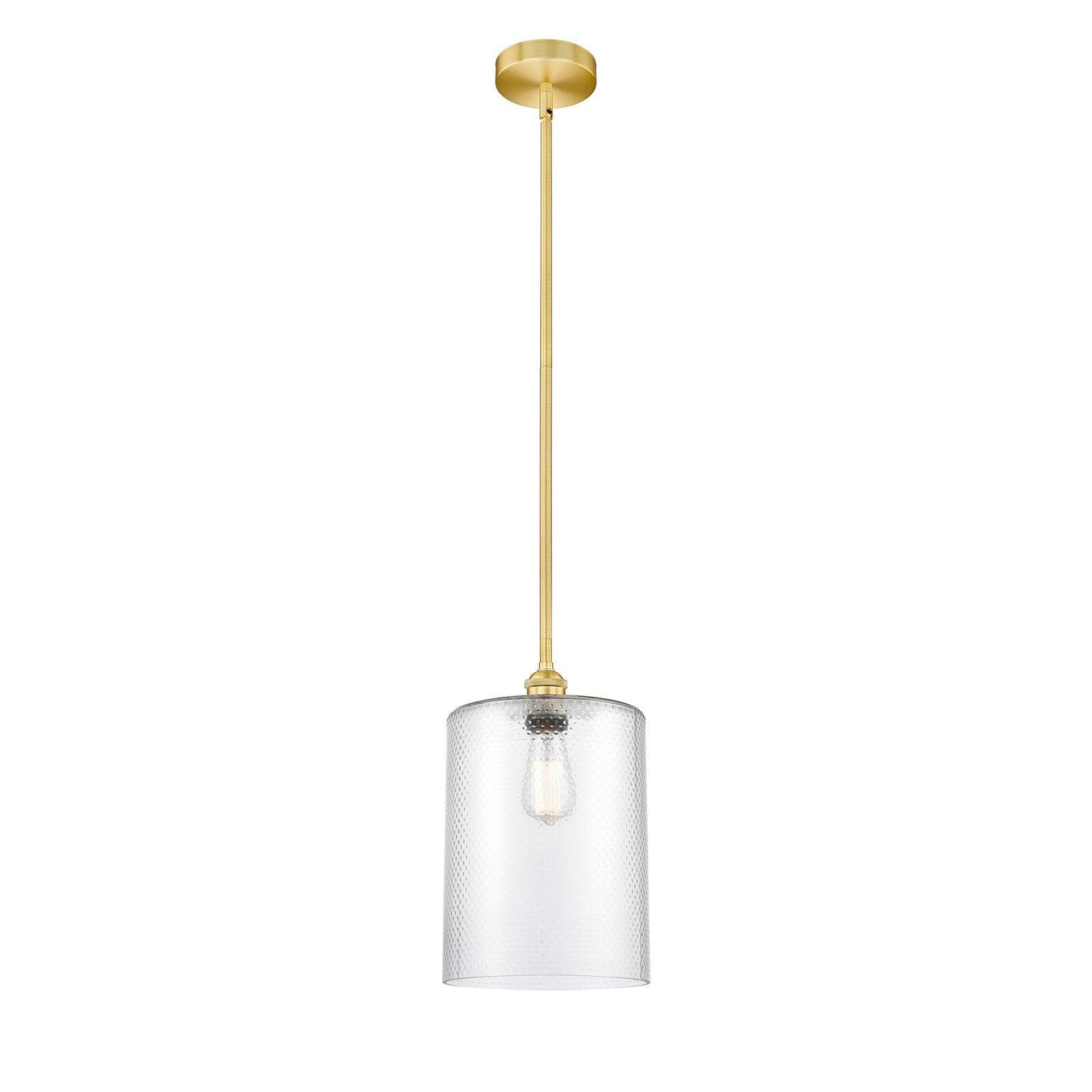 Innovations Cobbleskill 9in 1-Light Mini Pendant | Art Nouveau Satin Gold Steel and Clear Glass | Kitchen Island & Dining | Model 616-1S-SG-G112-L-LED