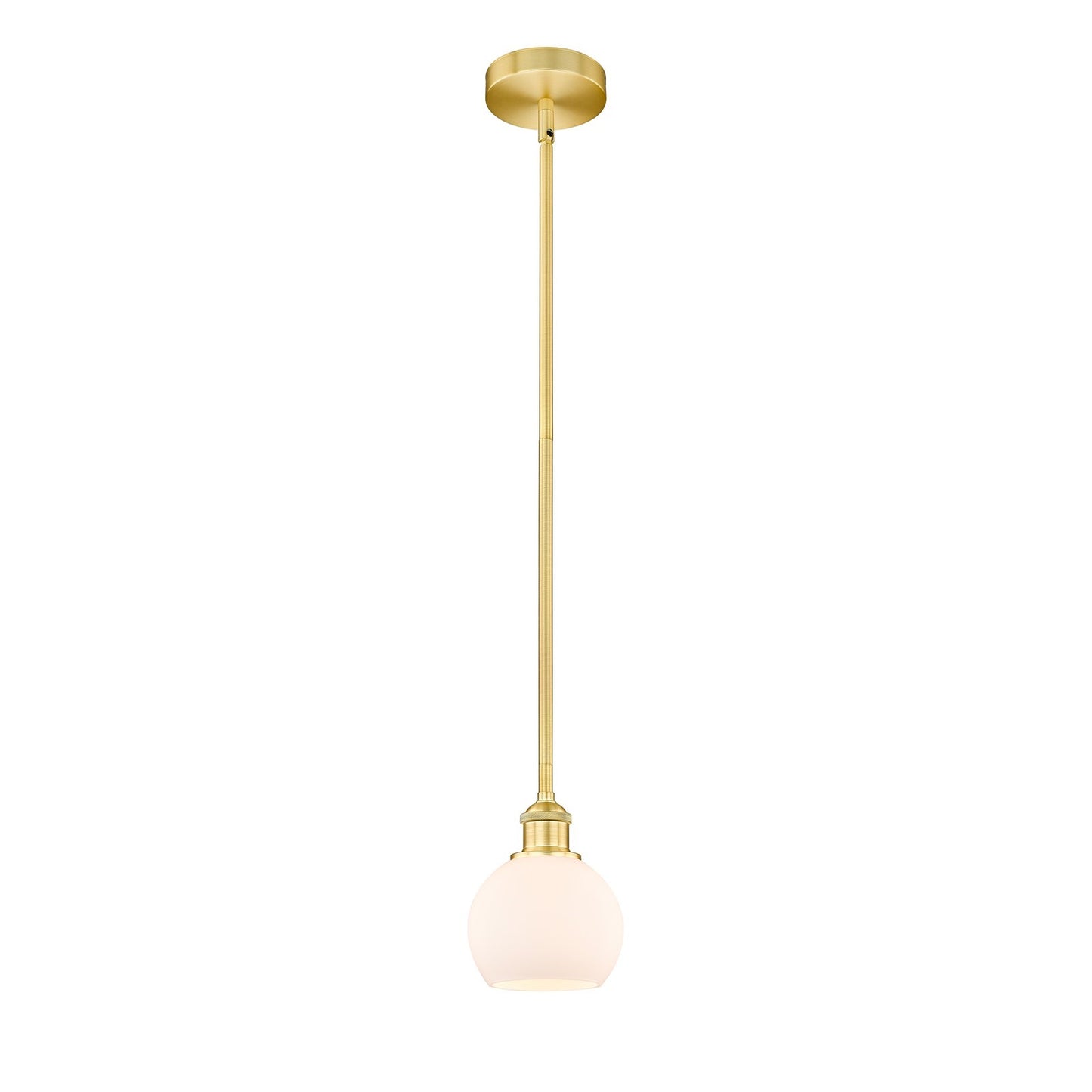 Innovations Athens 6in 1-Light Mini Pendant | Industrial Satin Gold Steel and Matte White Glass | Kitchen Island & Dining Room | Model 616-1S-SG-G121-6