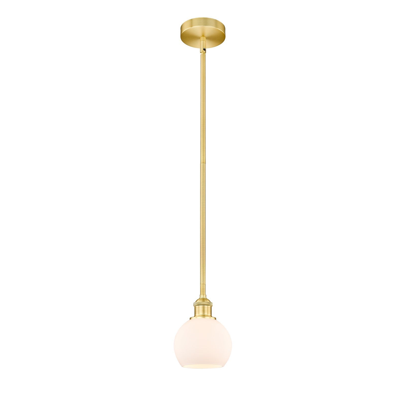 Innovations Athens 6in 1-Light Mini Pendant | Industrial Satin Gold Steel and Matte White Glass | Kitchen Island & Dining Room | Model 616-1S-SG-G121-6