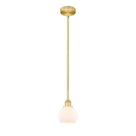 Innovations Athens 6in 1-Light Mini Pendant | Industrial Satin Gold Steel and Matte White Glass | Kitchen Island & Dining Room | Model 616-1S-SG-G121-6