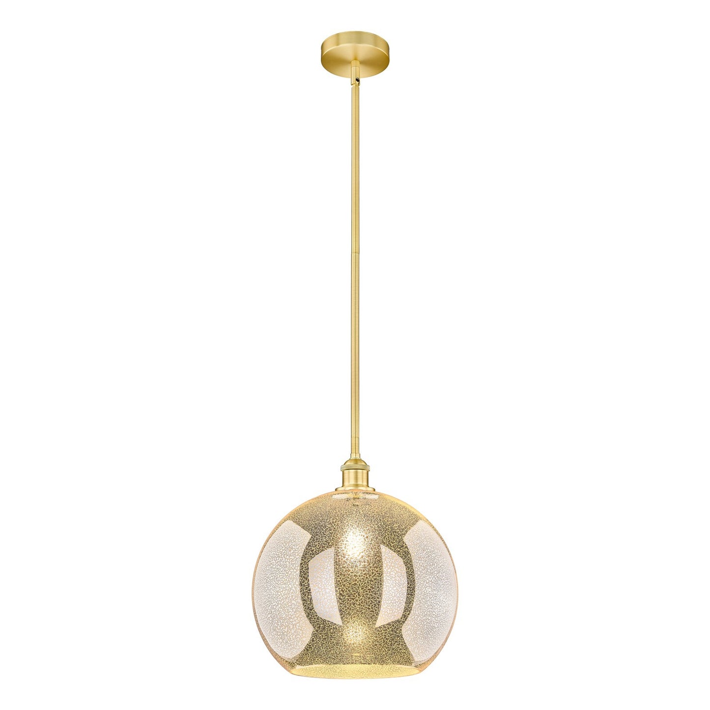 Innovations Athens 14in 1-Light Pendant | Industrial Satin Gold Steel and Mercury Glass | Kitchen Island & Dining Room | 13.75 x | Model 616-1S-SG-G128-14