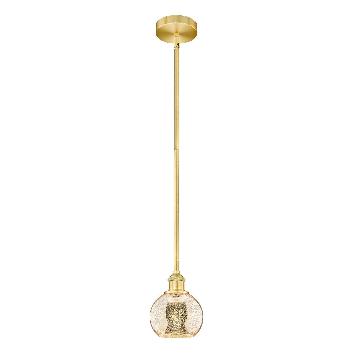 Innovations Athens 6in 1-Light Mini Pendant | Industrial Satin Gold Steel and Mercury Glass | Kitchen Island & Dining Room | 5.88 | Model 616-1S-SG-G128-6