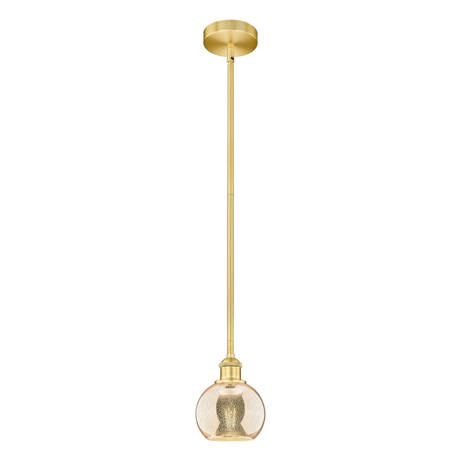 Innovations Athens 6in 1-Light Mini Pendant | Industrial Satin Gold Steel and Mercury Glass | Kitchen Island & Dining Room | 5.88 | Model 616-1S-SG-G128-6