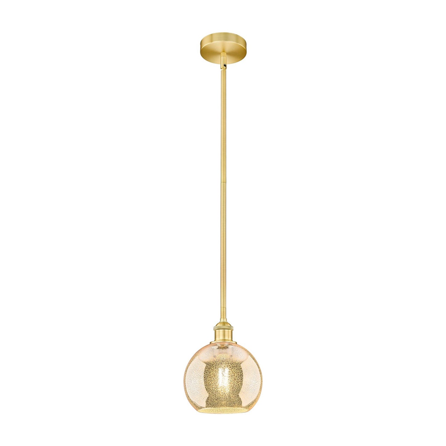 Innovations Athens 8in 1-Light Mini Pendant | Industrial Satin Gold Steel and Mercury Glass | Kitchen Island & Dining Room | 8 x | Model 616-1S-SG-G128-8