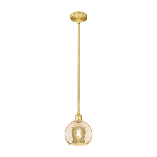 Innovations Athens 8in 1-Light Mini Pendant | Industrial Satin Gold Steel and Mercury Glass | Kitchen Island & Dining Room | 8 x | Model 616-1S-SG-G128-8