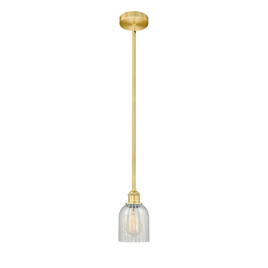 Innovations Caledonia 5in 1-Light Mini Pendant | Industrial Satin Gold Steel and Mouchette Glass | Kitchen Island & Dining Room | Model 616-1S-SG-G2511