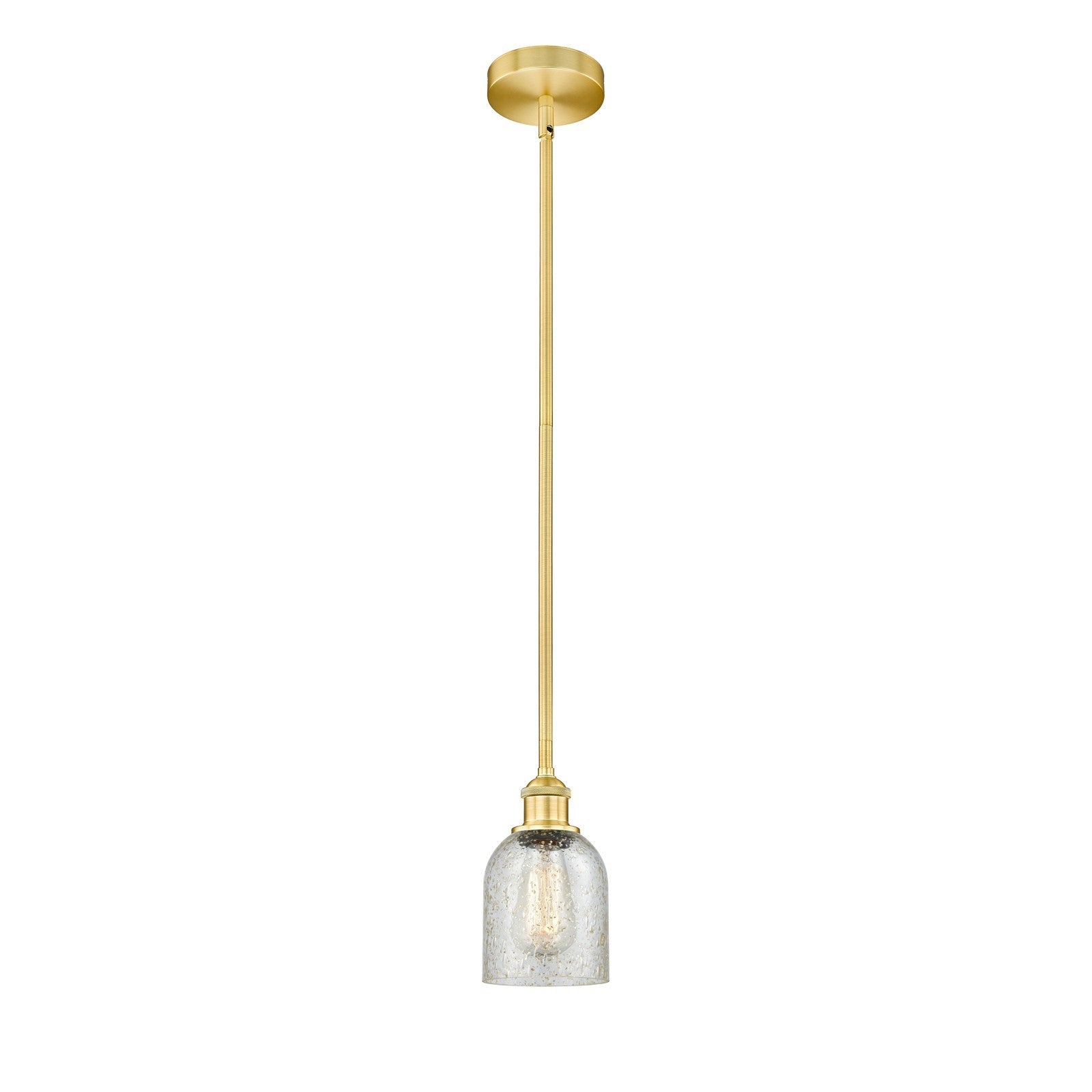 Innovations Caledonia 5in 1-Light Mini Pendant | Industrial Satin Gold Steel and Mica Glass | Kitchen Island & Dining Room | 5 | Model 616-1S-SG-G259-LED