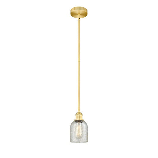 Innovations Caledonia 5in 1-Light Mini Pendant | Industrial Satin Gold Steel and Mica Glass | Kitchen Island & Dining Room | 5 | Model 616-1S-SG-G259-LED