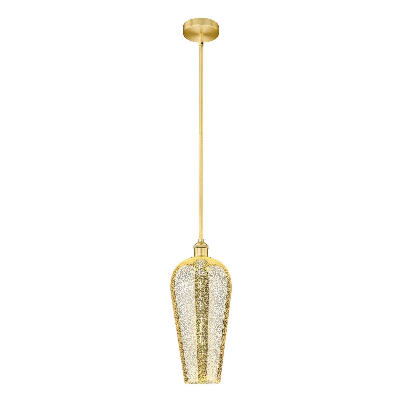 Innovations Chelsea 8in 1-Light Mini Pendant | Industrial Satin Gold Steel and Mercury Glass | Kitchen Island & Dining Room | 8 | Model 616-1S-SG-G456-8ME