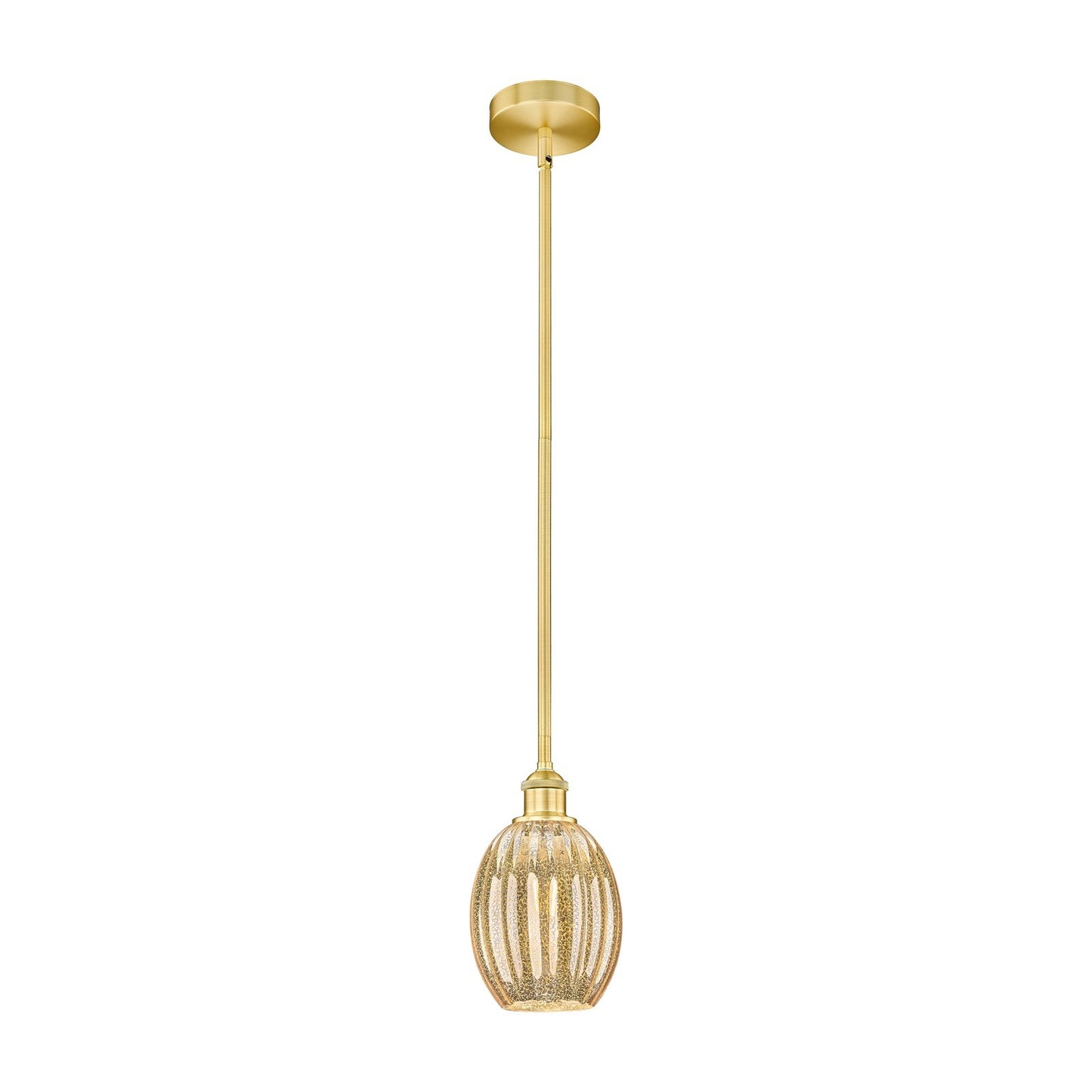 Innovations Preston Bulb 6.25in 1-Light Mini Pendant | Industrial Satin Gold Steel and Mercury Glass | Kitchen Island | 6.25 x | Model 616-1S-SG-G459-6ME