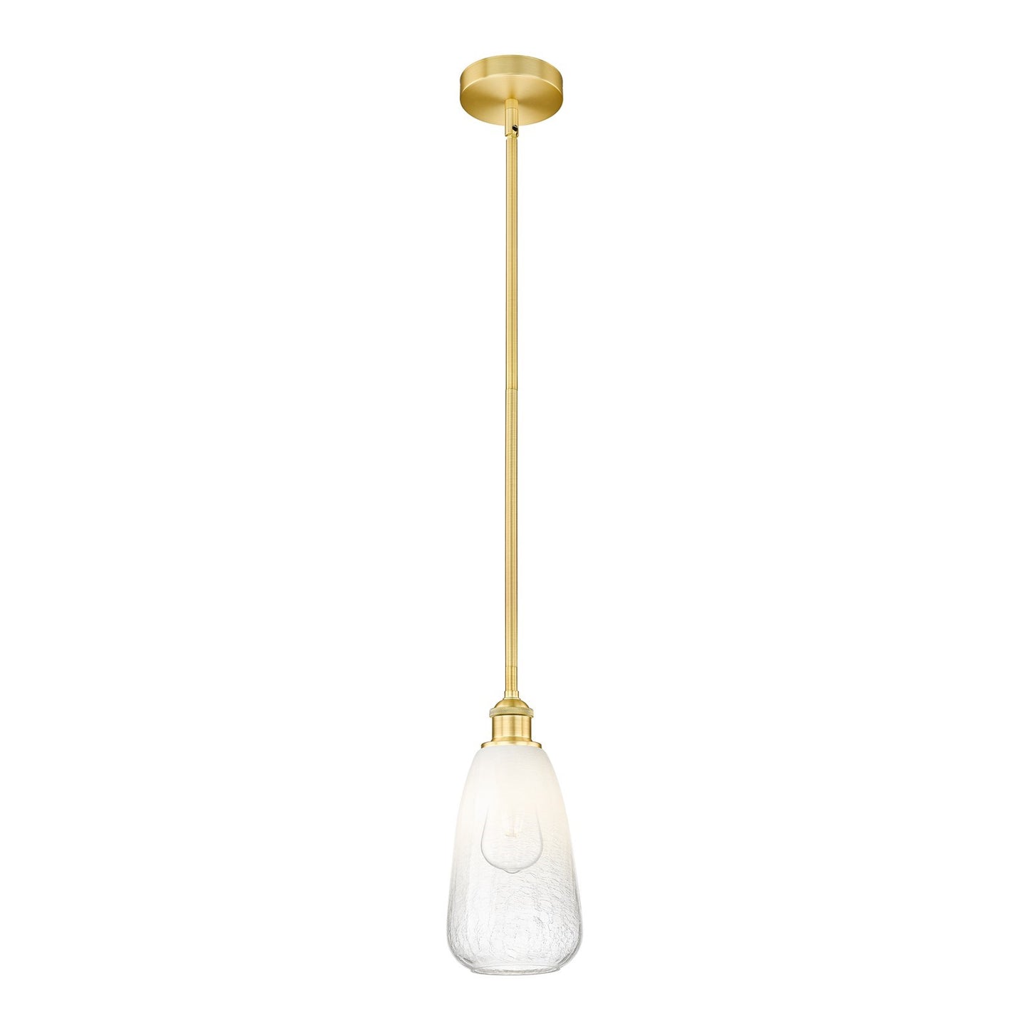 Innovations Brookhaven Almond 6in 1-Light Mini Pendant | Industrial Satin Gold Steel and Opal Glass | Kitchen Island & Dining | Model 616-1S-SG-G480-6OP