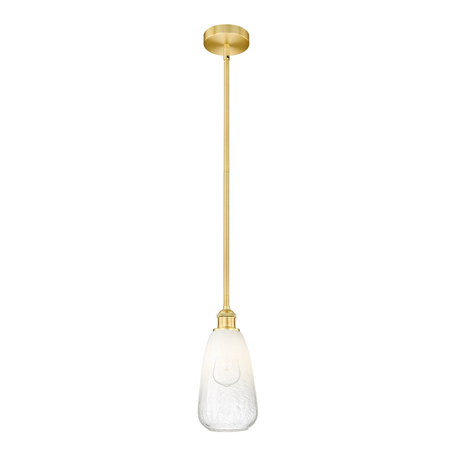 Innovations Brookhaven Almond 6in 1-Light Mini Pendant | Industrial Satin Gold Steel and Opal Glass | Kitchen Island & Dining | Model 616-1S-SG-G480-6OP