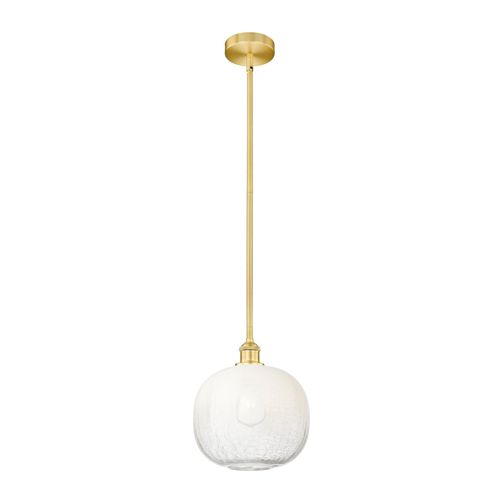 Innovations Brookhaven Sphere 10.5in 1-Light Mini Pendant | Industrial Satin Gold Steel and Opal Glass | Kitchen Island & | Model 616-1S-SG-G481-10OP