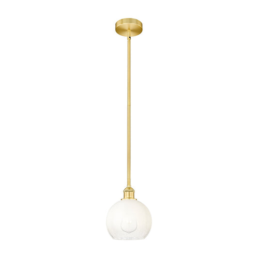 Innovations Brookhaven Globe 8in 1-Light Mini Pendant | Industrial Satin Gold Steel and Opal Glass | Kitchen Island & Dining | Model 616-1S-SG-G483-8OP