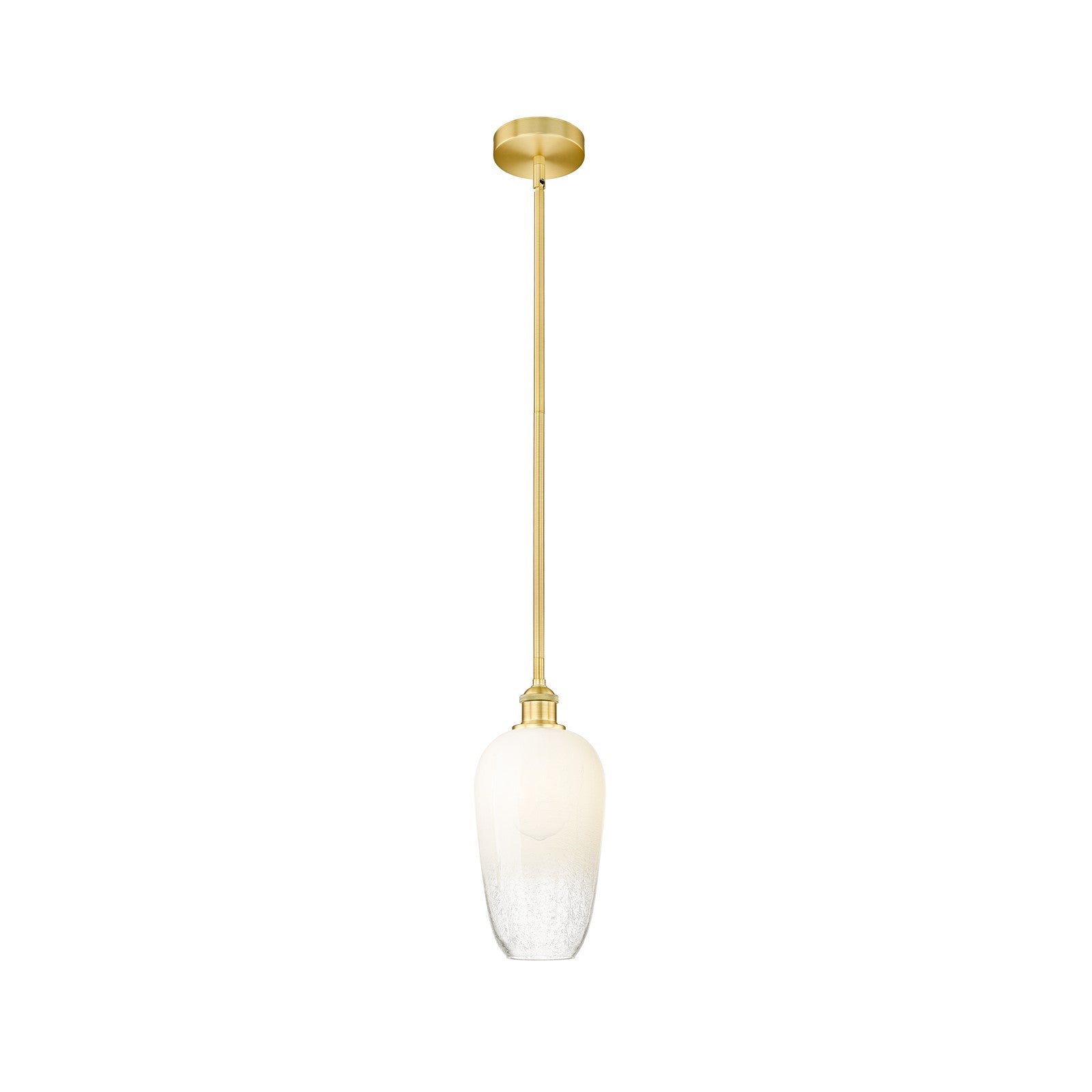 Innovations Brookhaven Flute 7in 1-Light Mini Pendant | Industrial Satin Gold Steel and Opal Glass | Kitchen Island & Dining | Model 616-1S-SG-G484-7OP