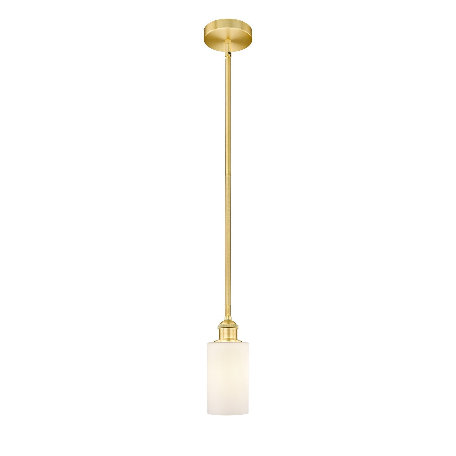 Innovations Clymer 4in 1-Light Mini Pendant | Art Nouveau Satin Gold Steel and Matte White Glass | Kitchen Island & Dining Room | Model 616-1S-SG-G801-LED